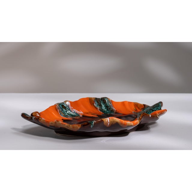 1960s France Burnt Orange Ceramic Platter For Sale - Image 13 of 15