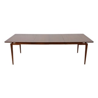 Ico Parisi Style Mid-Century Modern Sculpted Walnut Dining Table, Newly Refinished For Sale