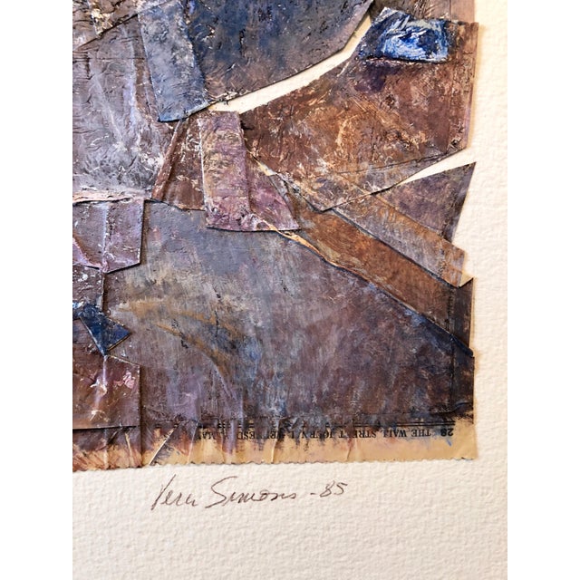 Abstract Expressionism Vera Simons, MIxed Media Collage Assemblage Abstract Painting Pioneering Female Aviator, 1985 For Sale - Image 3 of 8