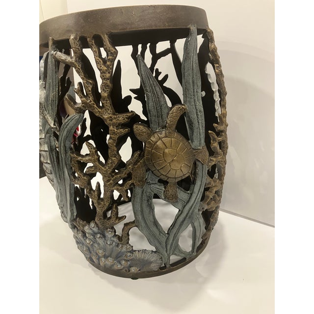 Art Deco 1990s Seahorse Motif Taboret For Sale - Image 3 of 8