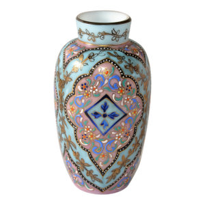 Early 20th Century Thomas Webb England Moroccan Enameled Art Glass Vase