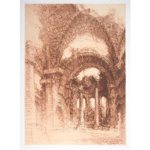 Jean Michel Mathieux-Marie, Hadrian's Villa, Etching For Sale