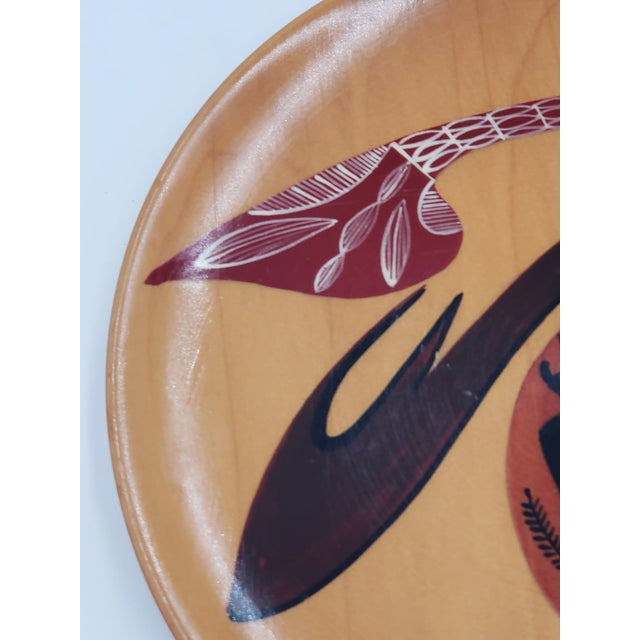 Abstract 1980s Eric Juckert Australian Aboriginal Weapons Kauri Wood Plate For Sale - Image 3 of 7