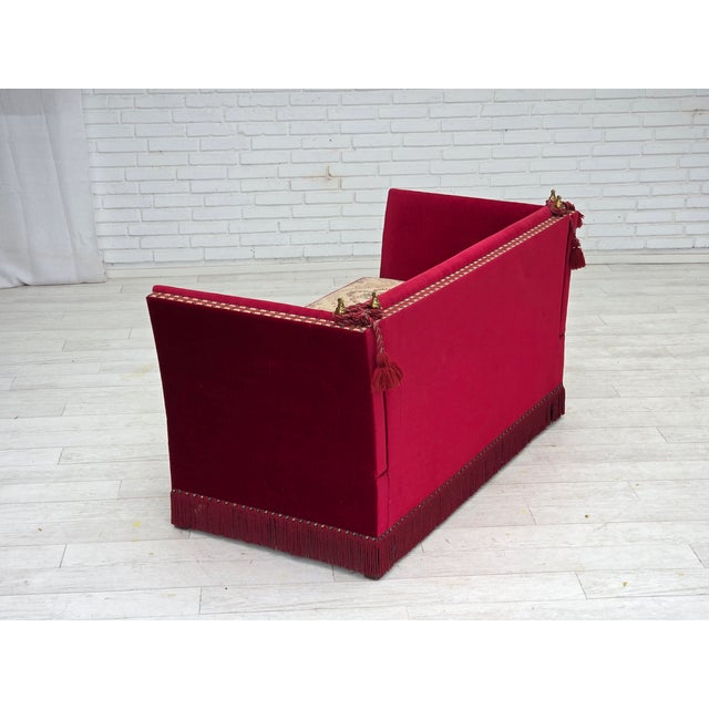 Spanish Sofa in Velour with Ash Legs, Denmark, 1970s For Sale - Image 15 of 18