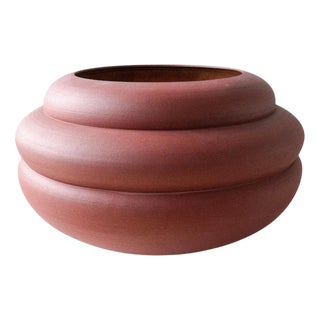 Vase in Iron-Rich Stoneware with Glazed Interior by Robin Kerr For Sale