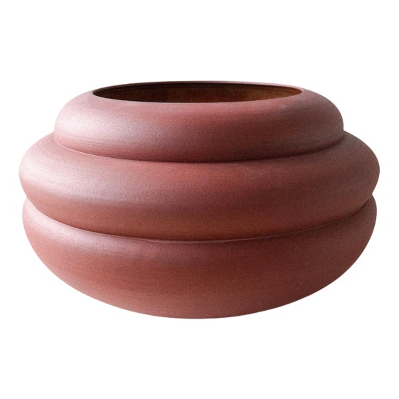 Vase in Iron-Rich Stoneware with Glazed Interior by Robin Kerr For Sale