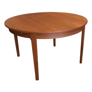 Round Danish Teak Dining Table with Double Butterfly Tops, 1960s For Sale