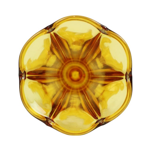 Beautiful Art Deco vase, amber color, American vase from the Luxval collection from 1935, by Val Saint Lambert, Belgium,...