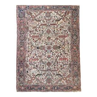 Blooming Jungle Antique Heriz Rug - 8 X 11 For Sale