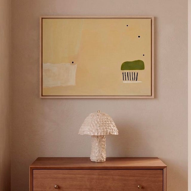 Contemporary Handmade Beige Table Lamp: Mashroom Shape Ceramic Lamp in Modern Interior Style For Sale - Image 3 of 5