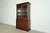 English Henkel Harris Georgian Carved Flame Mahogany Lighted Breakfront Bookcase Cabinet For Sale - Image 3 of 17