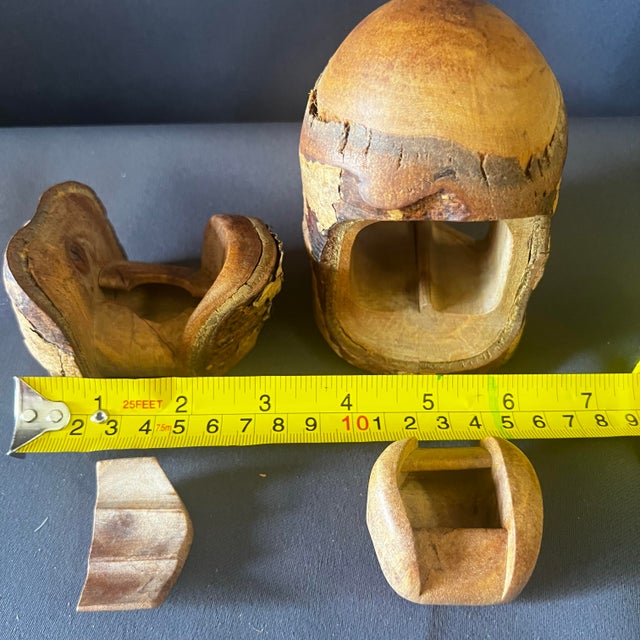 1980s Signed Raymond Pelton 1982 Hand Carved Wood Limb Puzzle Box Sculpture For Sale - Image 5 of 12