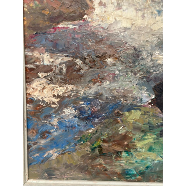 Hundt, Waterfall, 1950s, Oil Painting on Panel, Framed For Sale - Image 11 of 16