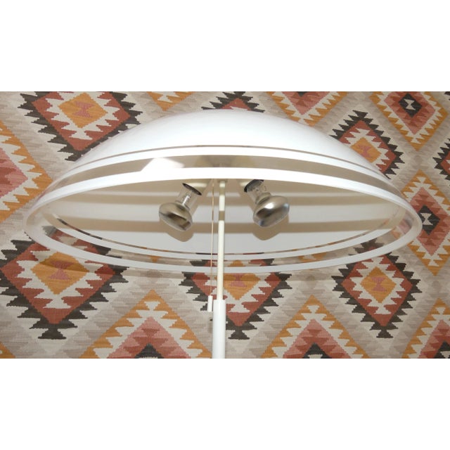 Metal White Mushroom Shaped Floor Lamp, 1980s For Sale - Image 7 of 9