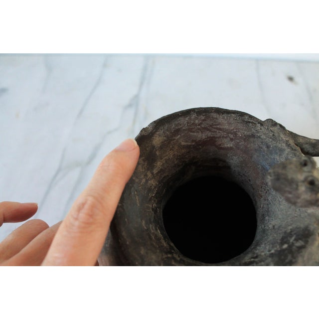 Ceramic Pre-Columbian Ceramic "Blackware" Figural Vessel Pitcher Effigy Lizard For Sale - Image 7 of 8