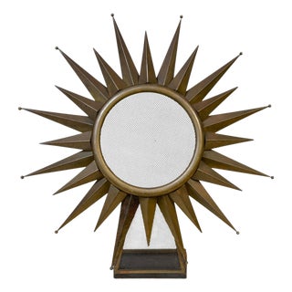 Diminutive Jacques Adnet, Attributed -Sunburst Fire Screen, France, C 1950 For Sale