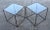 French 1970s Pair of Side/Drink Tables in Glass Cube and Gold Metal Faux Bamboo Styled After Maison Baguès For Sale In Cincinnati - Image 6 of 7