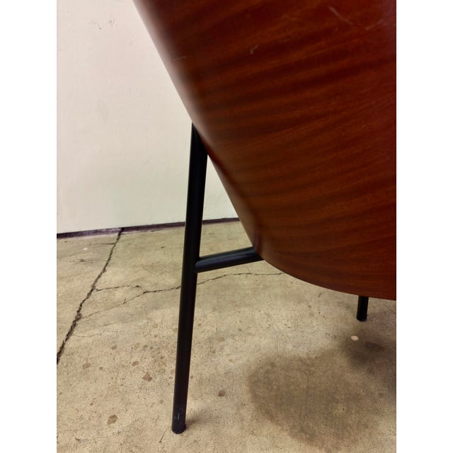 Black 1980s Costes" Curved Mahogany or Grey Oak Plywood Armchair by P. Stark for Driade Aleph Ubik Furniture For Sale - Image 8 of 12