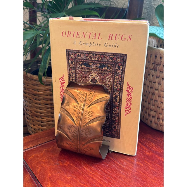 French Country 1980s Pair Copper Feather Bookends For Sale - Image 3 of 6