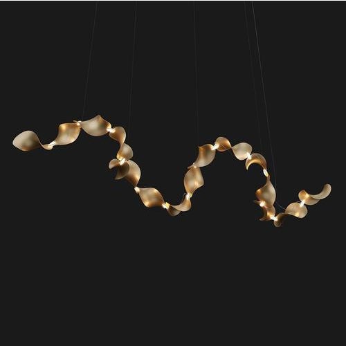 Contemporary Dune 16 Curve Pendant Light in Aluminum with Silver Anodized Finish by Moss Objects For Sale - Image 3 of 15