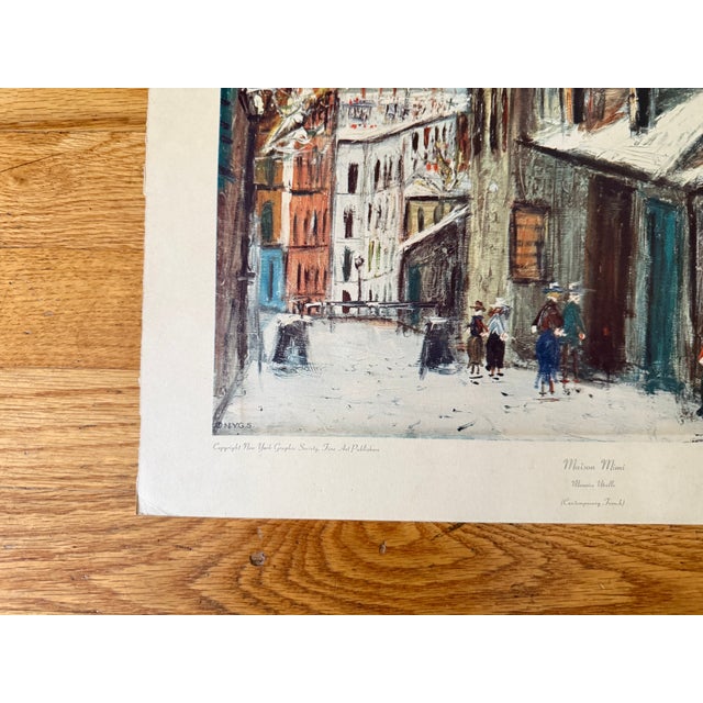 1960s Vintage 1960 Maurice Utrillo Reproduction Print of Maison Mimi For Sale - Image 5 of 6