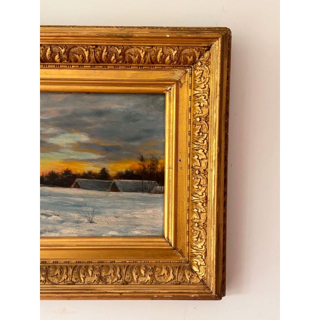George Edward Lodge, Winter Landscape, 1882, Oil Painting on Wood, Framed For Sale - Image 10 of 12