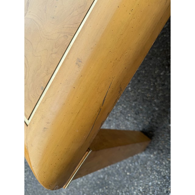 Brown Mid- Century American of Martinsville Parsons Dining Table With Leaf For Sale - Image 8 of 12