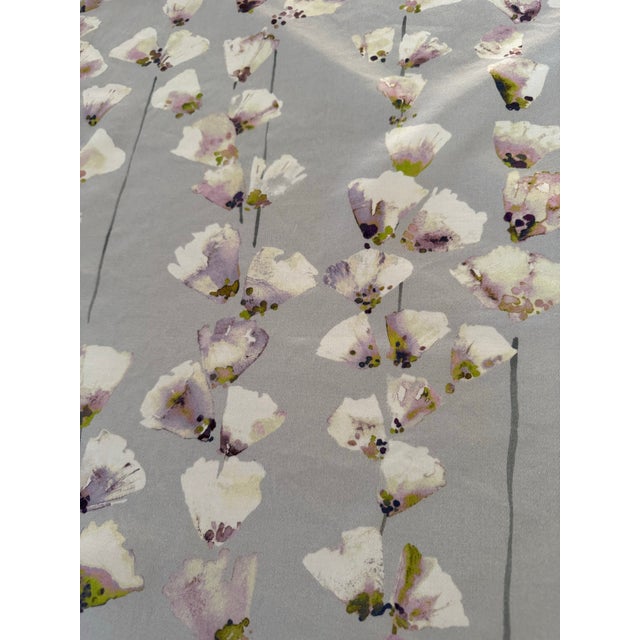Light Gray Beautiful Romo Magnolia Print Custom Oval/Round Tablecloth For Sale - Image 8 of 12