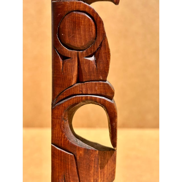 Vintage Wooden Totem Kwakiutl Eagle Cedar Wood. For Sale - Image 4 of 10