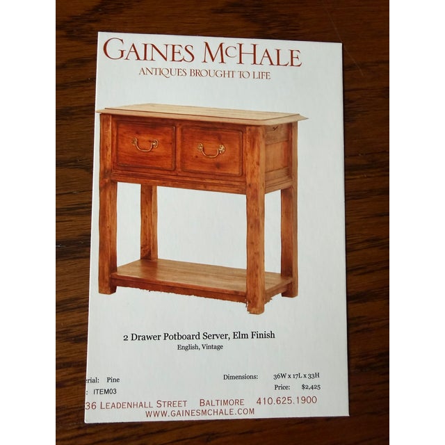 Wood Vintage English Potboard Server by Gaines McHale, Elm Finish For Sale - Image 7 of 7