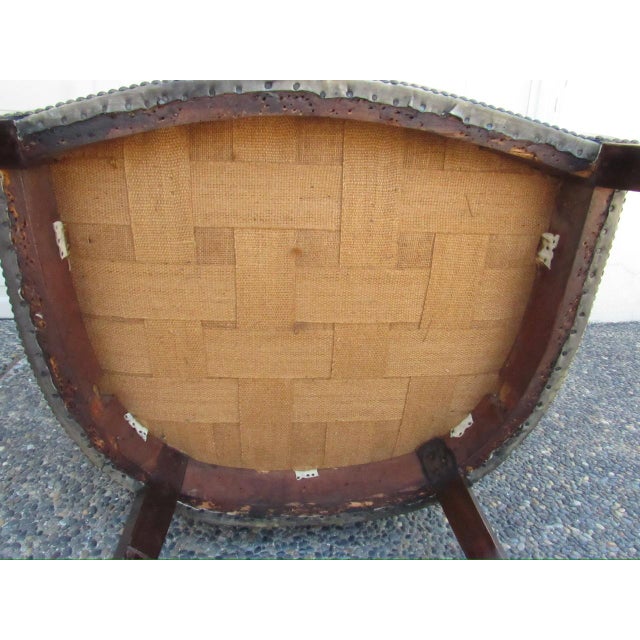 Antique English George LLL Leather Wingback Armchair For Sale - Image 18 of 18