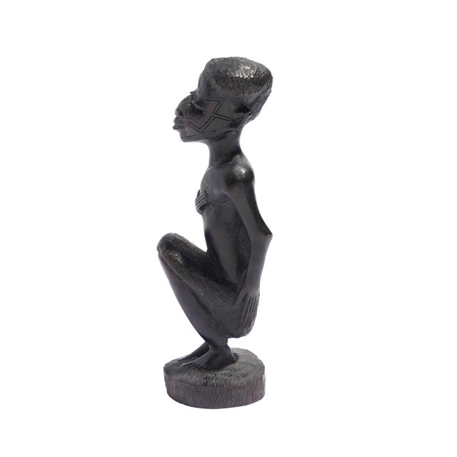 Carved Kenyan Ebony Village Figures, Set of Six, 1950-70 For Sale - Image 14 of 15