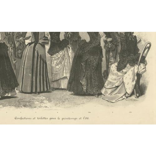 Journal des Dames et des Demoiselles, Panoramic Couture Study, 1887, Paper For Sale - Image 6 of 10