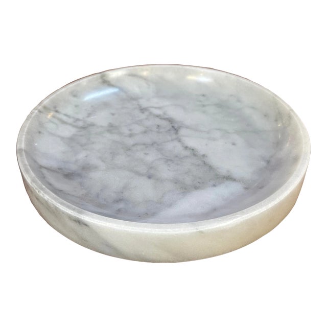 Handmade Italian Carrara Marble Tondo' Round Bowl 2023 For Sale