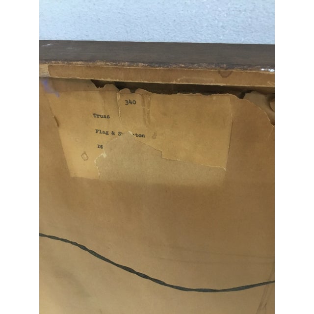 1970s Vintage Surrealistic Lithograph “Flag & Skeleton” by H. Truss For Sale - Image 10 of 13