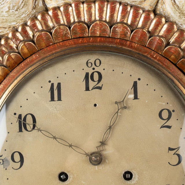 Early 19th Century Swedish Gustavian Cartel Giltwood Wall Clock With Eagle and Angels by Cederlund For Sale - Image 4 of 14