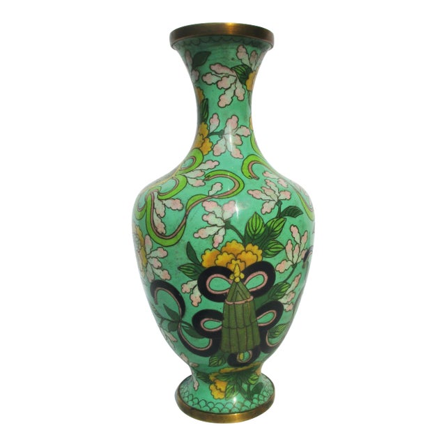 Vintage 1970s Chinese Enamel Vase For Sale