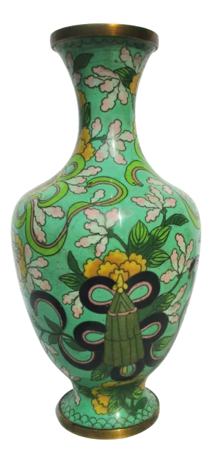 Vintage 1970s Chinese Enamel Vase