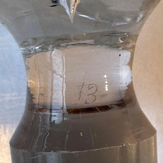 English Mid Victorian Cut Glass Tall Neck Decanters - A Pair For Sale - Image 9 of 11