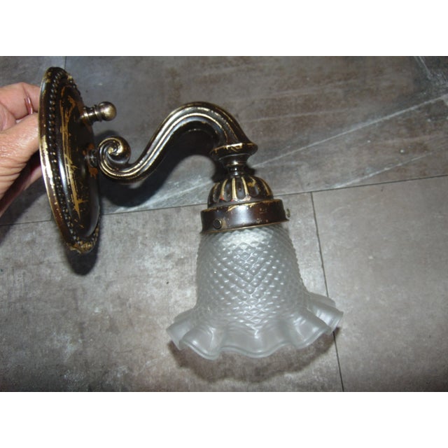 Art Nouveau Brass Wall Lamp For Sale - Image 11 of 11