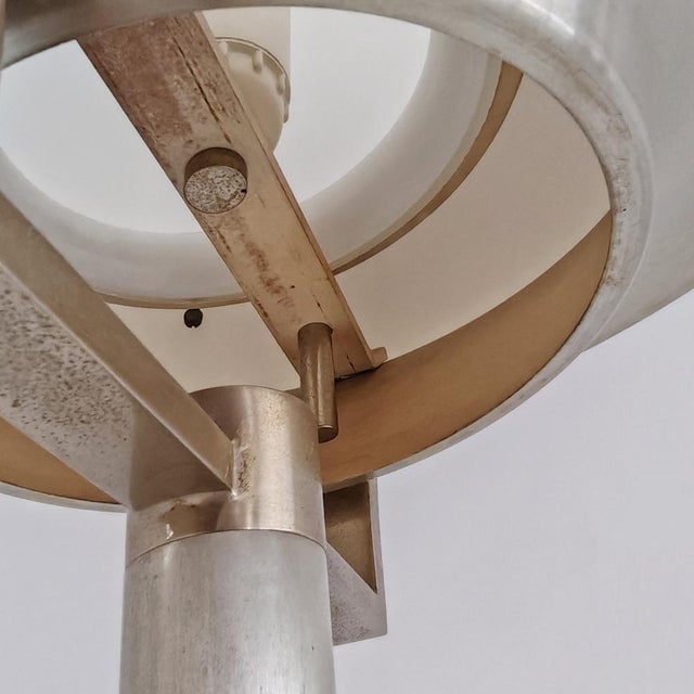 Vintage Floor Lamp in Metal and White Glass, 1960s For Sale - Image 14 of 18