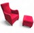 Set of Senta Armchair and Ottoman in Red Velvet by Gerard van den Berg for Wittmann For Sale - Image 11 of 18