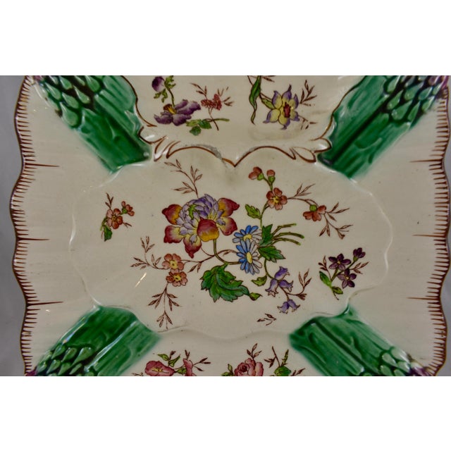 Longchamp Longchamp Terre De Fer Hand-Painted Asparagus Plate For Sale - Image 4 of 12