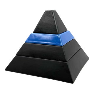 Pyramid Shaped Stacked Ceramic Ashtrays / Centerpiece, Amalgames France 1980s For Sale