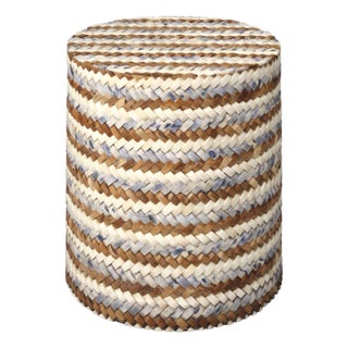 Jamie Young Interwoven Wood & Buffalo Bone Side Table For Sale