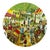 Ceramic 1980s Vintage Brunelli Designs Made in Italy Folk Art Market Scene Ceramic Salad Plates - Set of 6 For Sale - Image 7 of 18