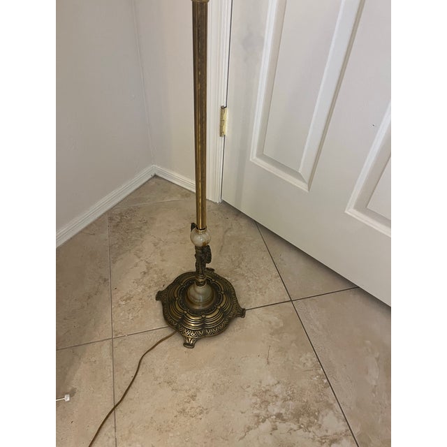 Brass Early 20th Century Hollywood Regency Floor Lamp For Sale - Image 8 of 12