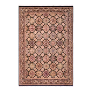 1990's Abstract Pak-Persian Black/Multi Wool Rug - 9'1'' X 12'1'' For Sale
