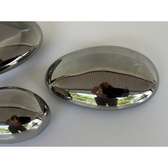Revelations Modern Mirror Cabochons Sculptures Set of 3 For Sale - Image 4 of 4