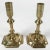 Get lit! Vintage pair of substantial brass candlestick holders featuring chunky square bases. Each holds one taper candle....